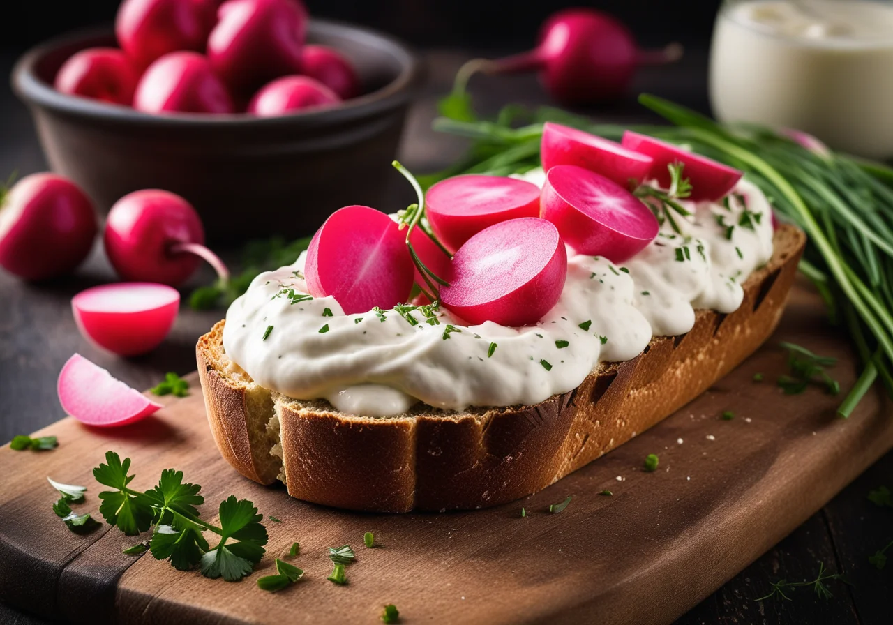 Bread with Radish Quark and Variations