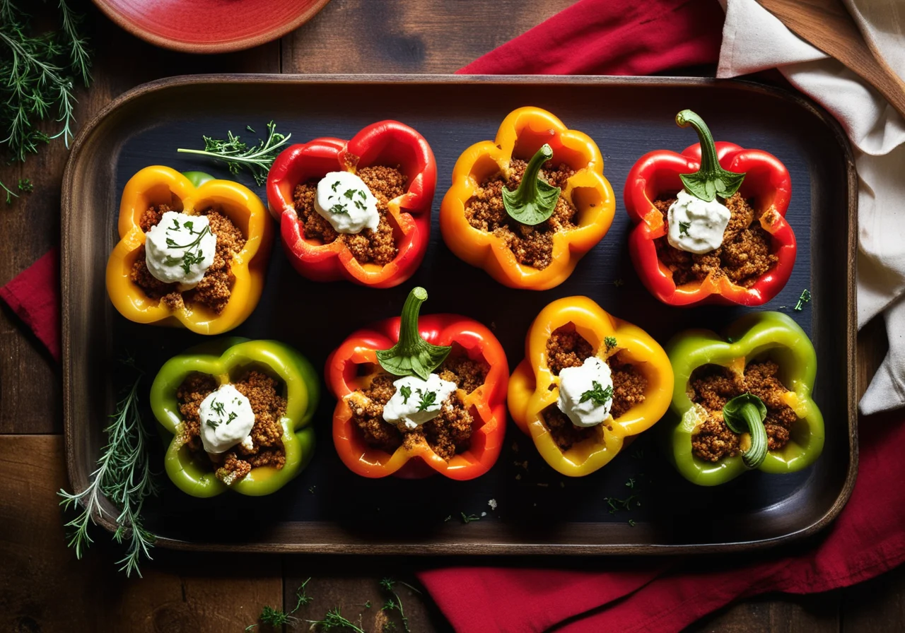Stuffed Bell Peppers with Feta