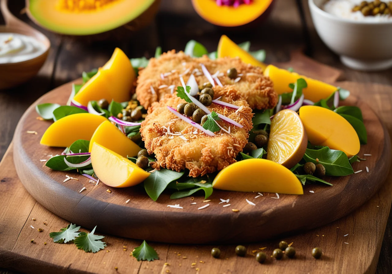 Coconut Schnitzel with Mango Salad