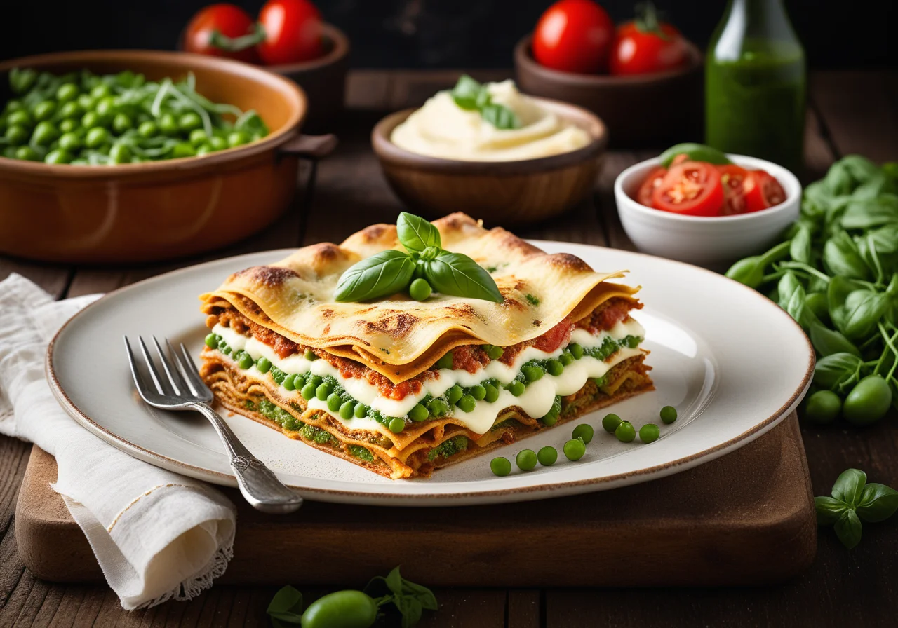 Vegetable Lasagna with Peas