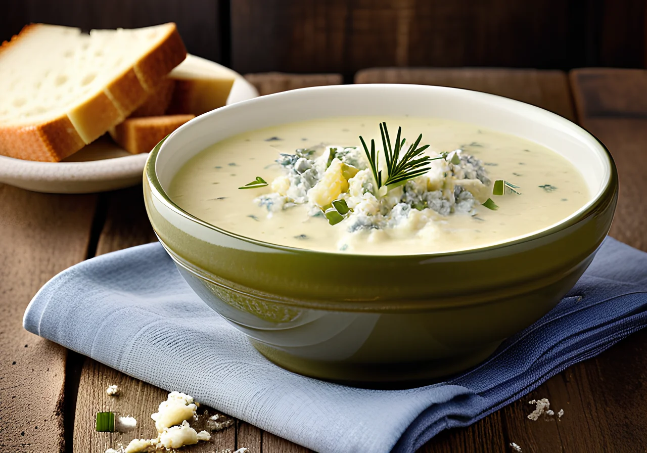 Celery Cream Soup with Sharp Cheese