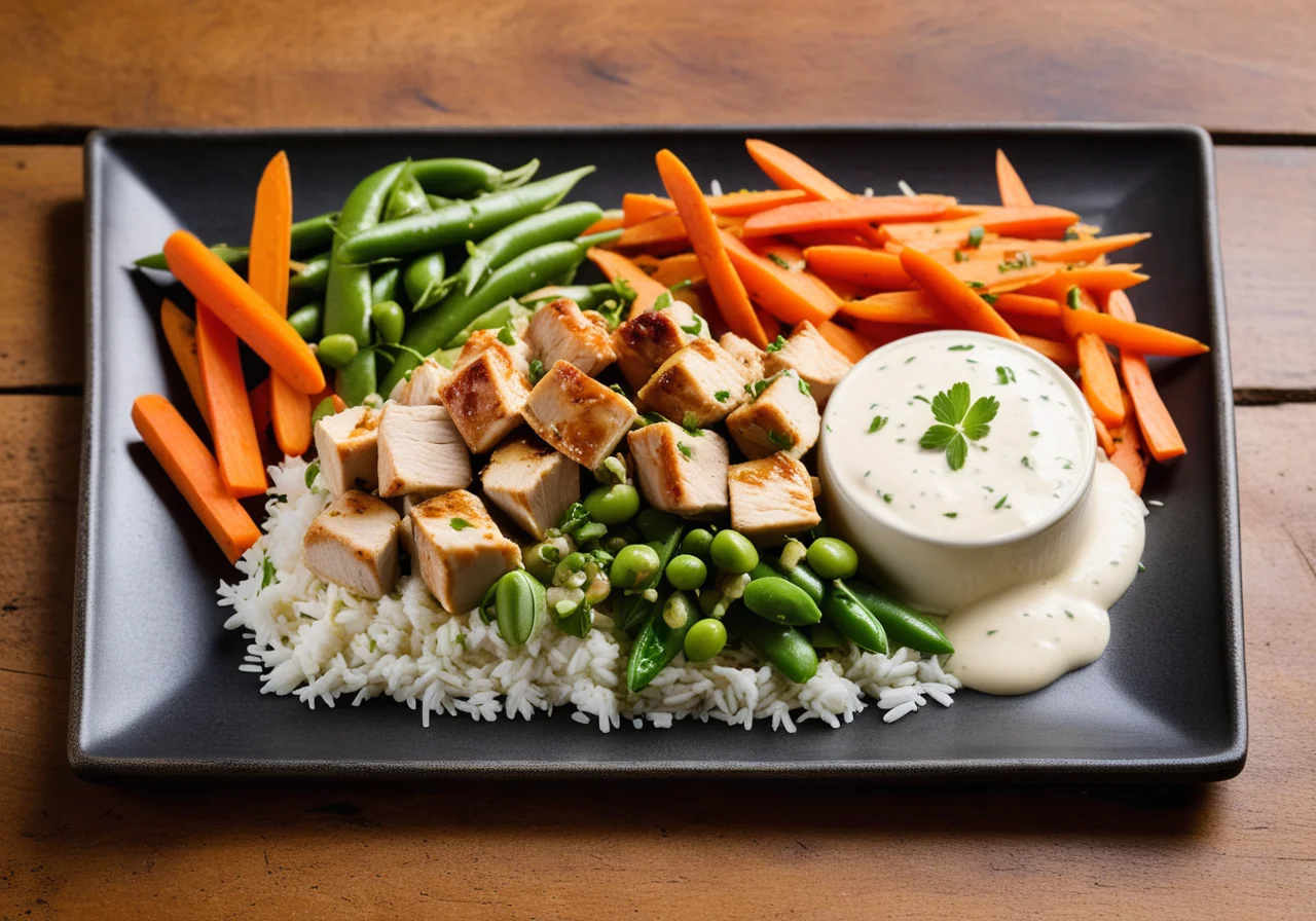 Chicken Meat with Rice and Vegetables