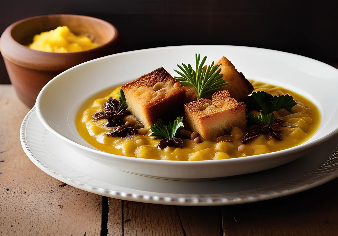 Leek and Lentil Stew with Croutons