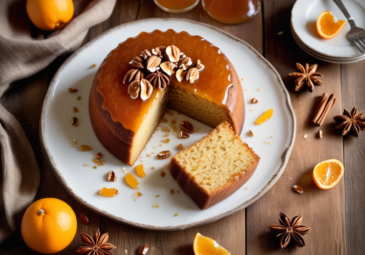 Honey Cake with Almonds