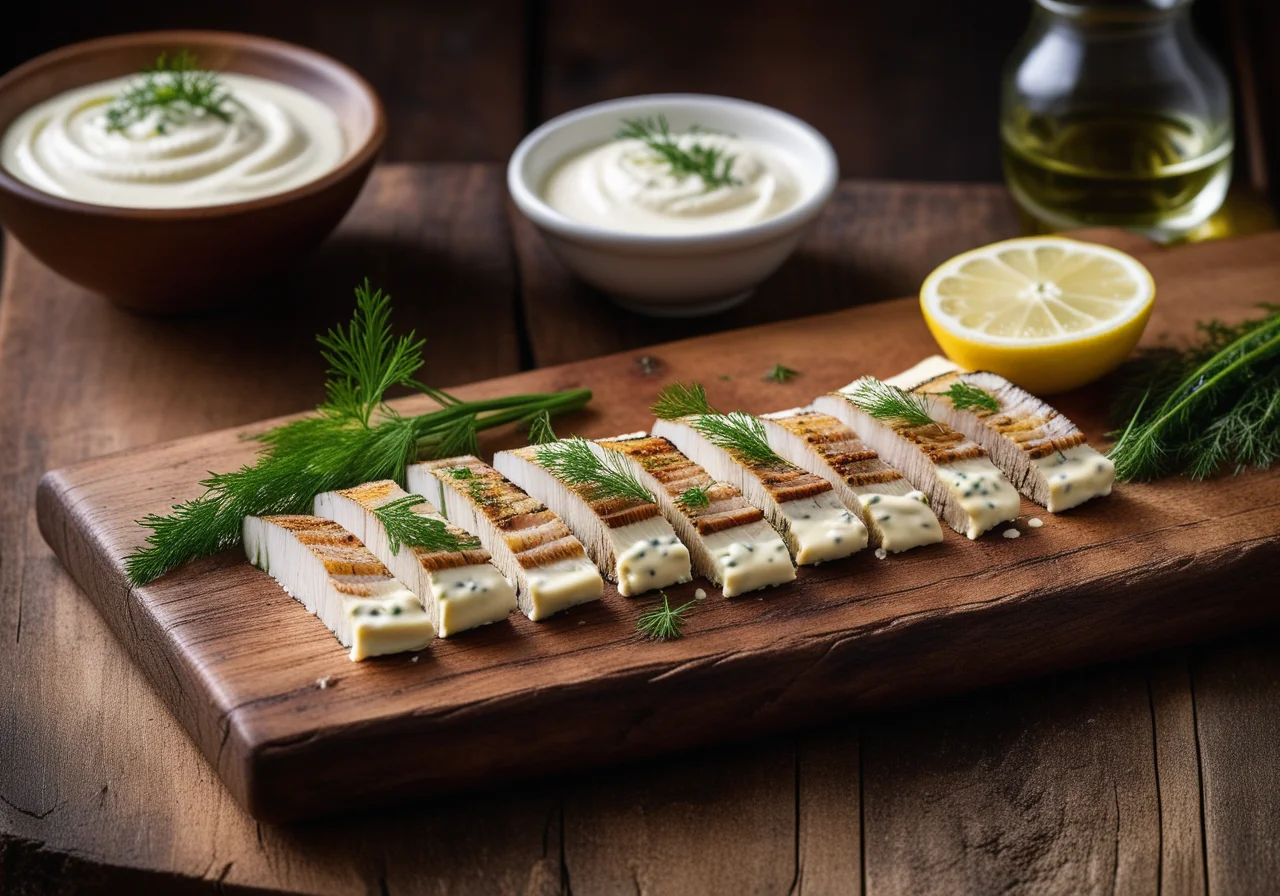 Smoked Eel with Ricotta Horseradish Dip