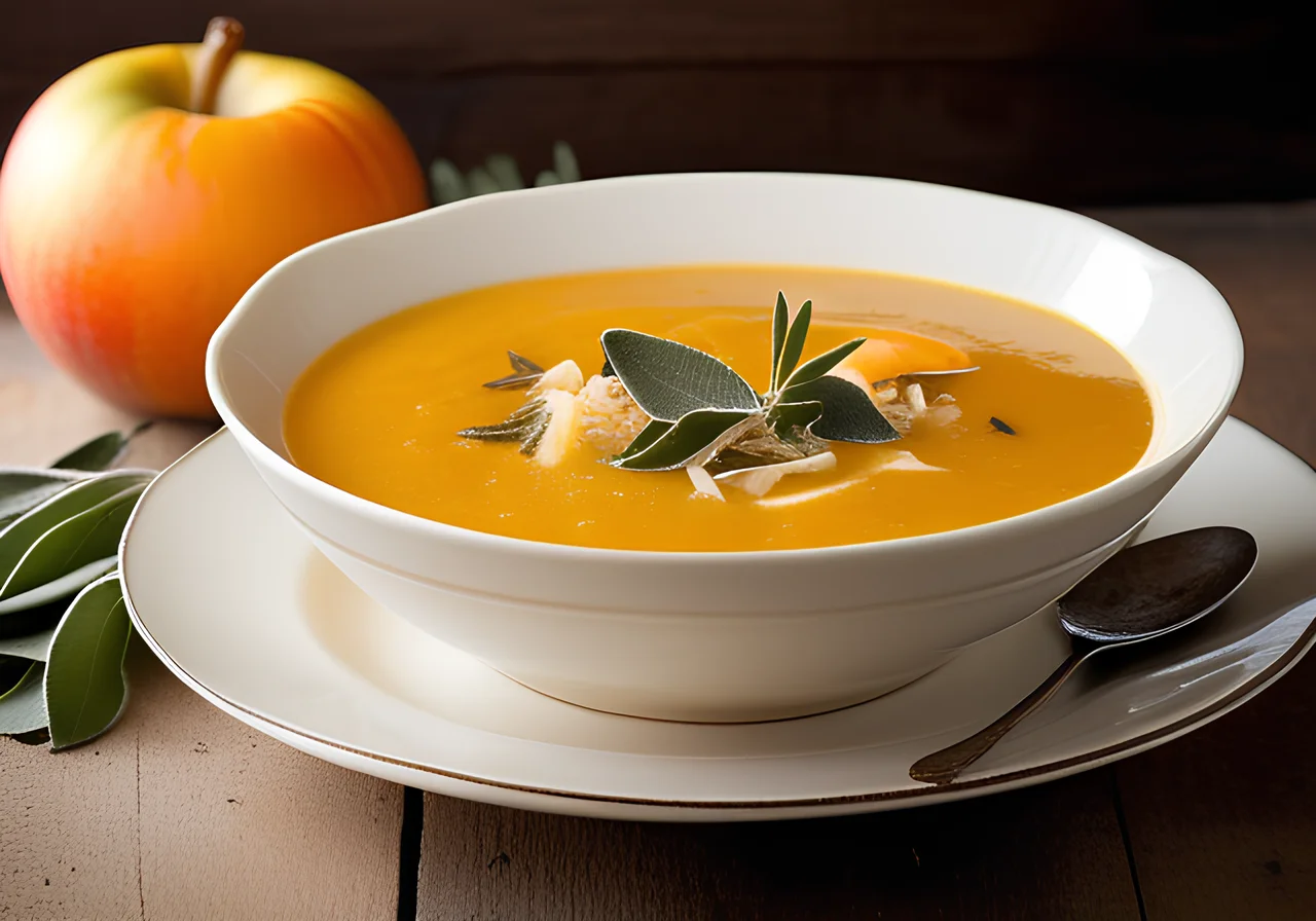 Butternut Squash Soup with Apple and Sage