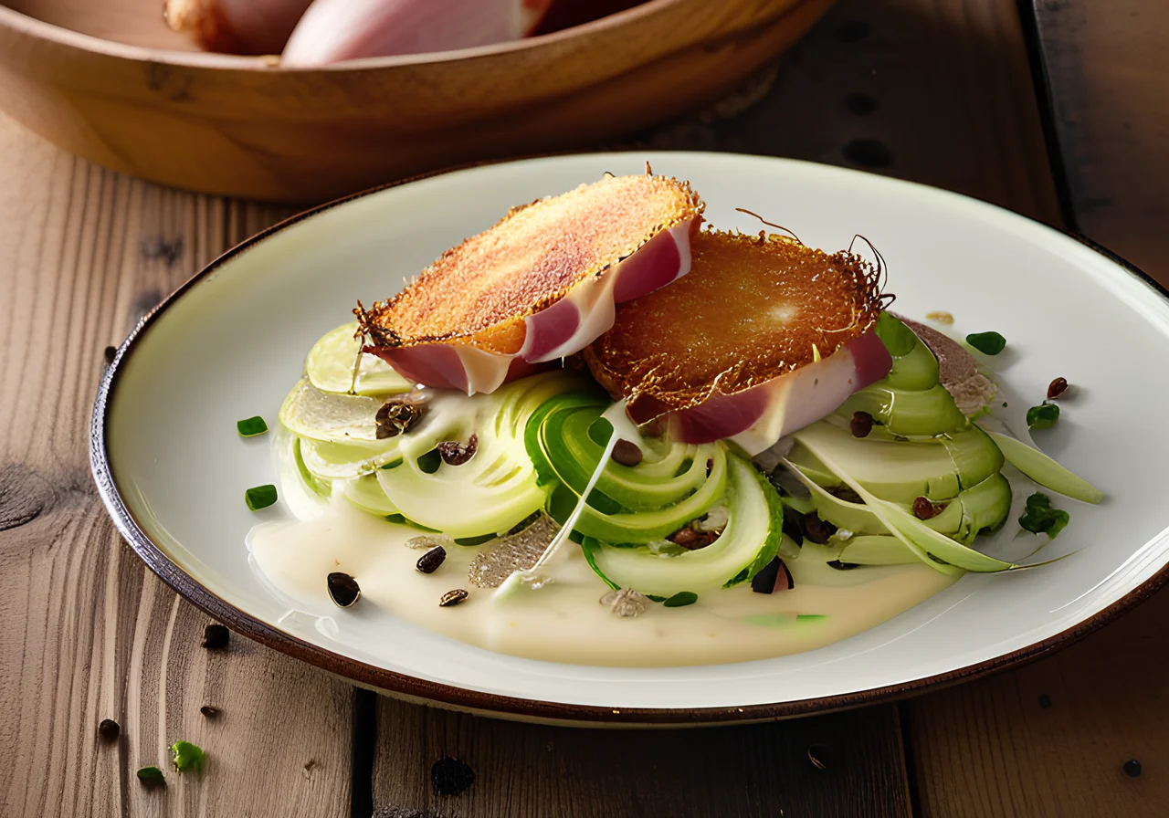 Gratinated Cabbage with Cheese and Ham