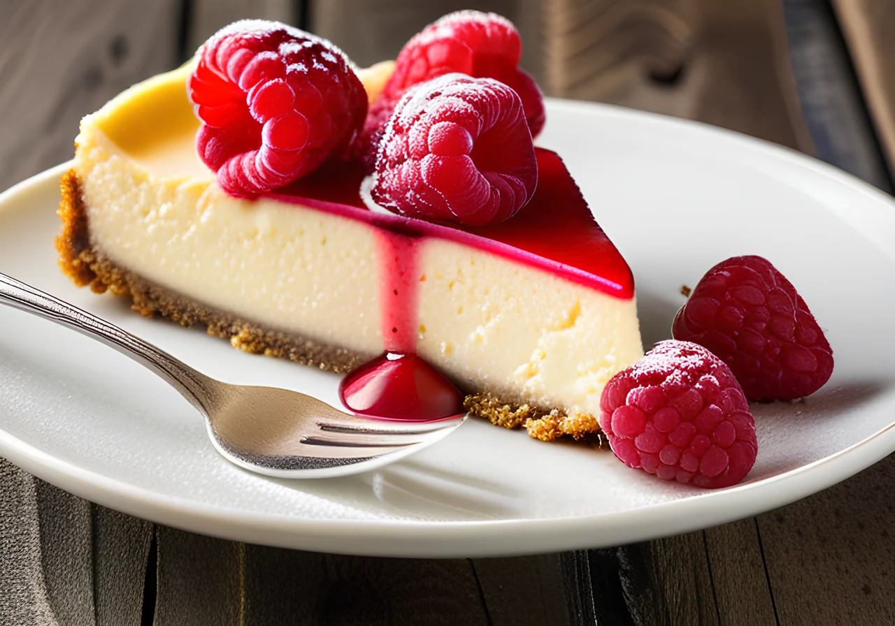 Vanilla Cheesecake with Raspberries