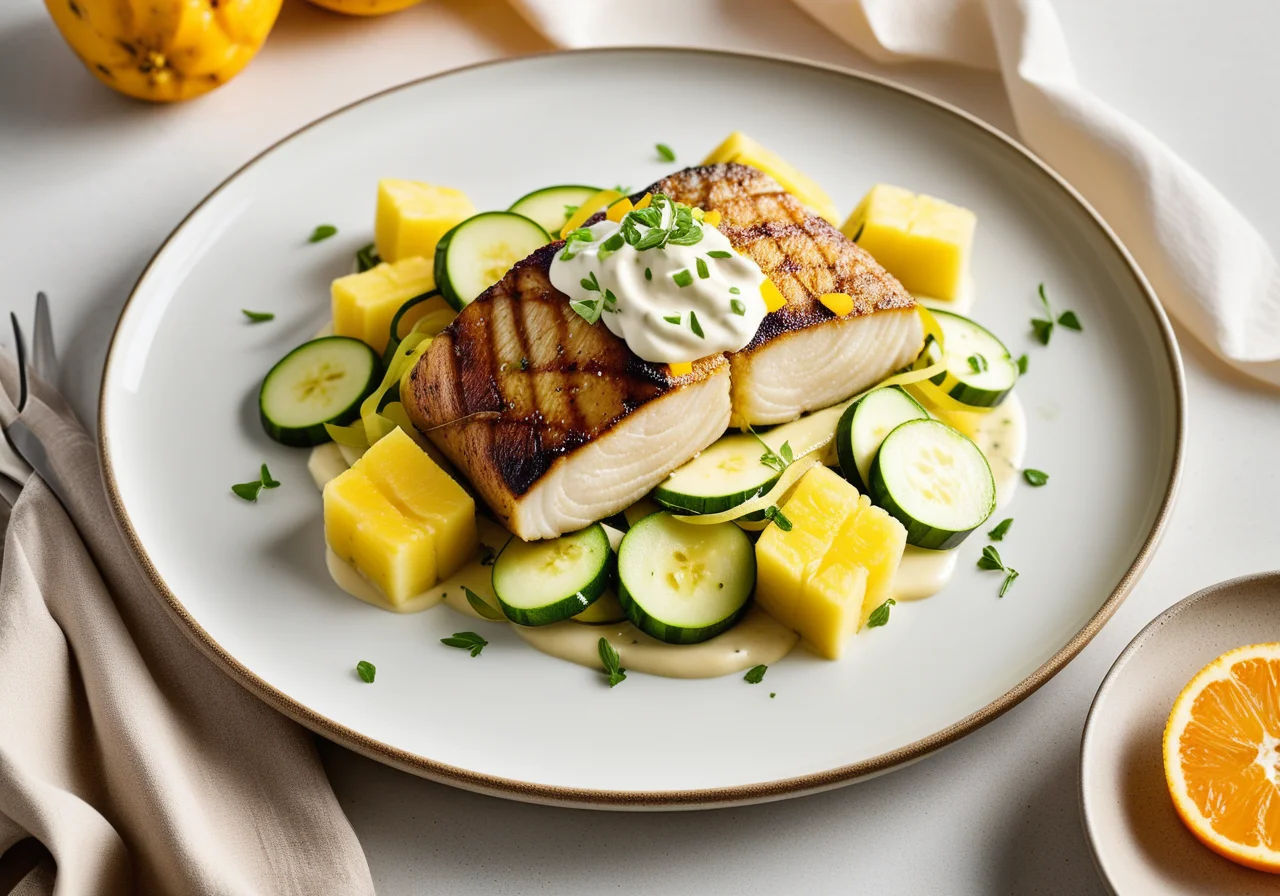 Bass with Fruity Vegetables