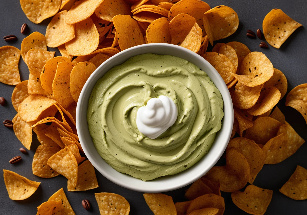 Pumpkin Chips with Avocado Dip