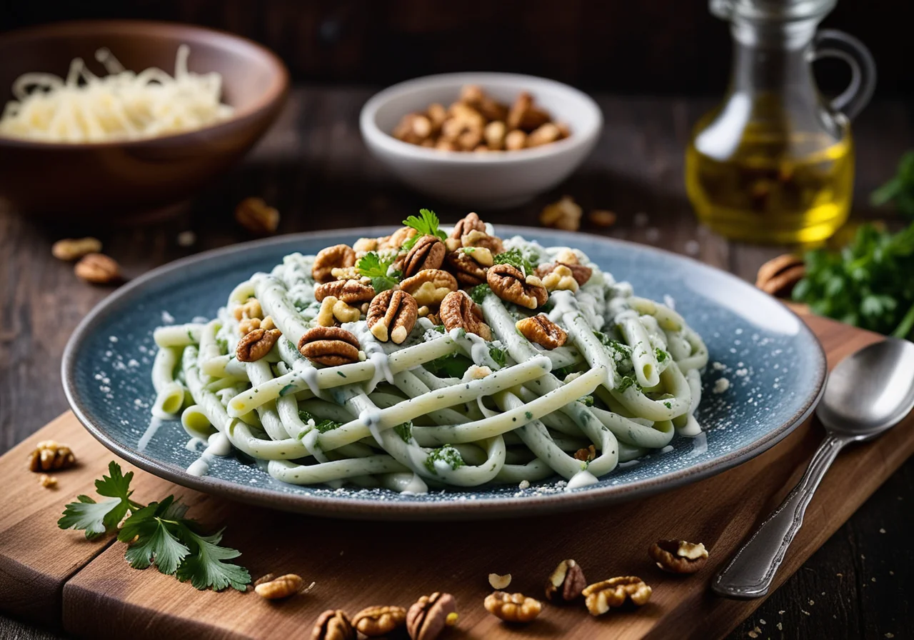 Pasta with Blue Cheese and Walnuts