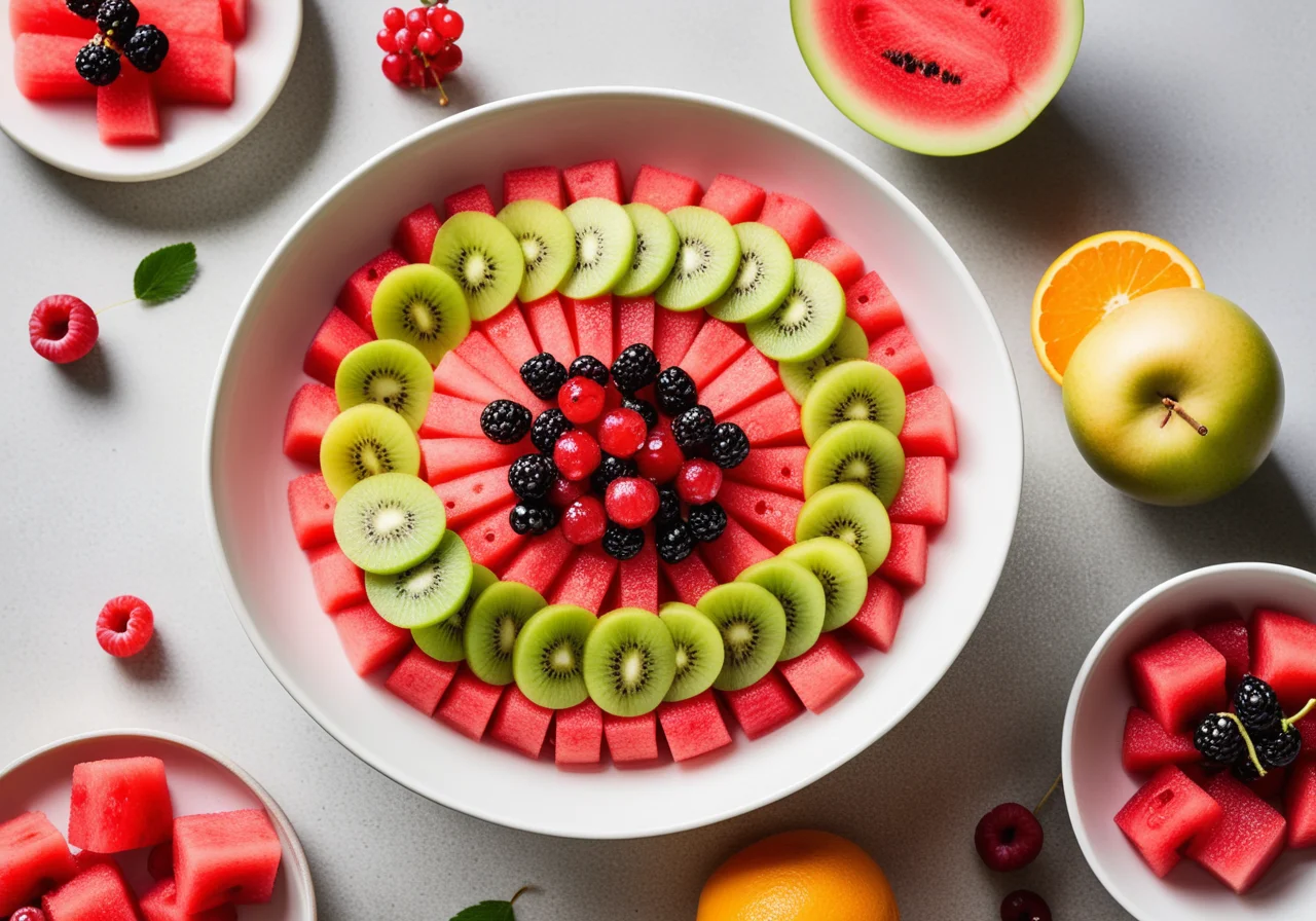 Colorful Fruit Salad in Melon