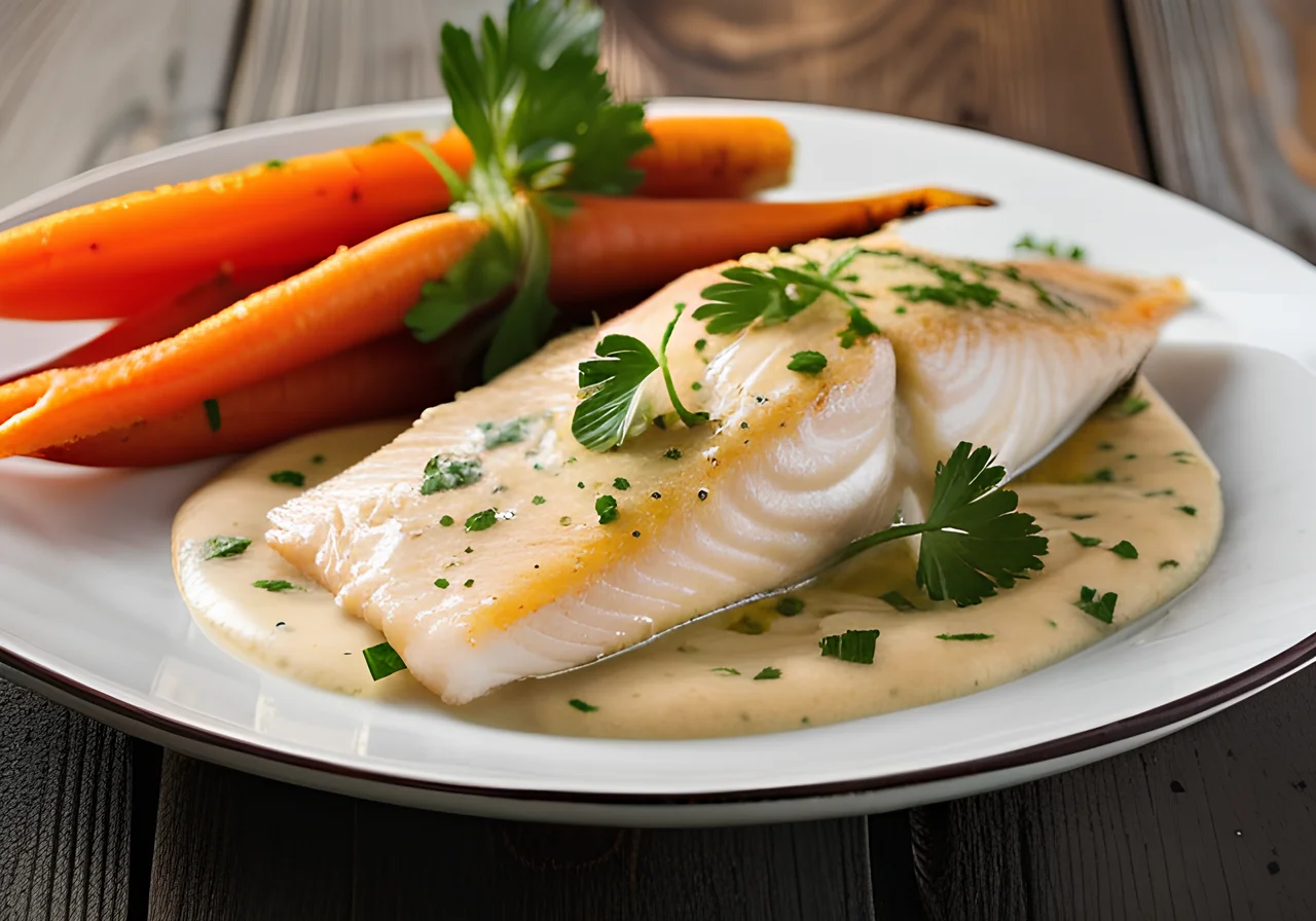 Baked Haddock with Mustard Carrots