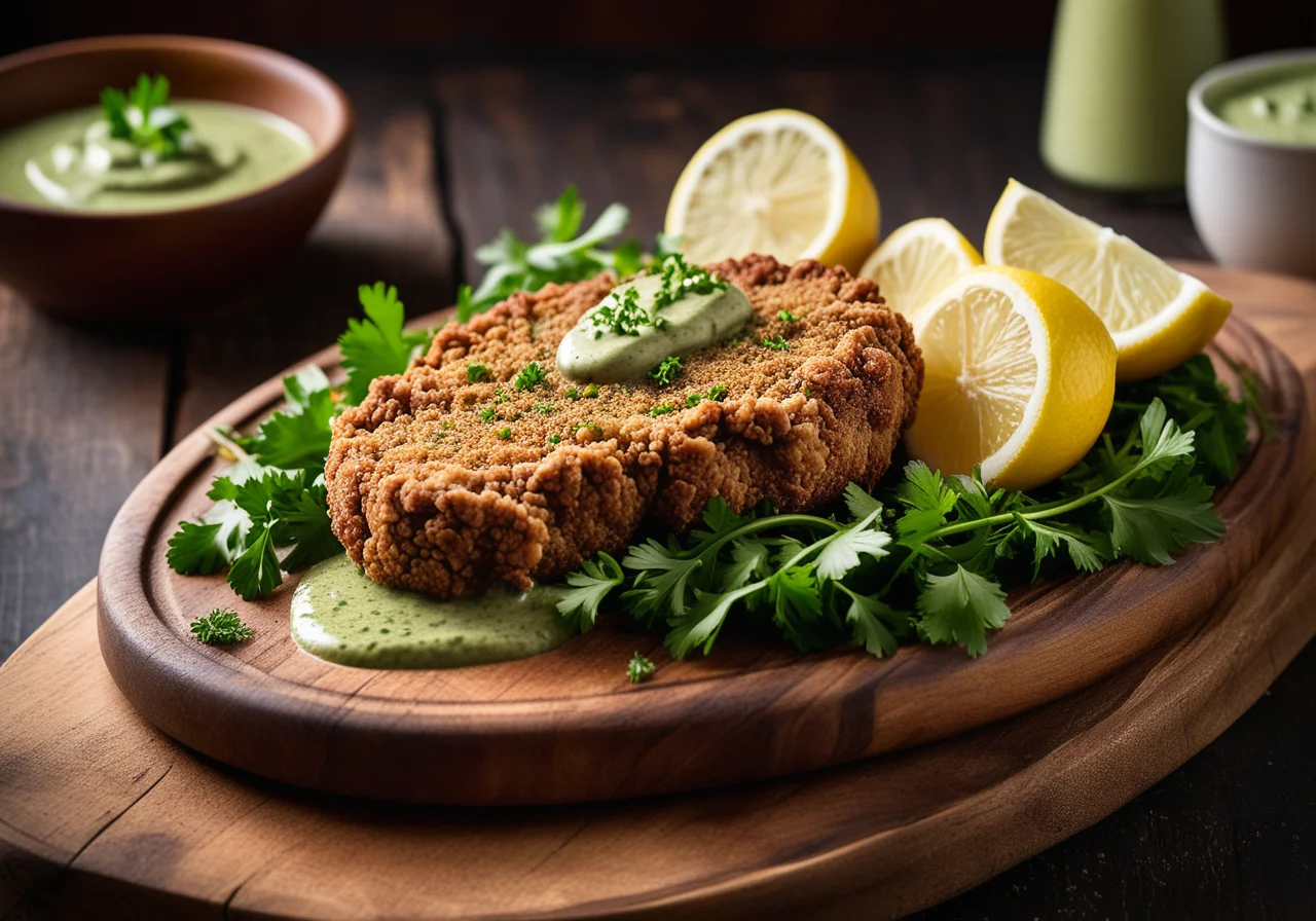 Breaded Veal Shank with Parsley Sauce