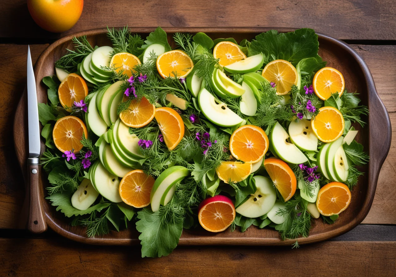 Summer Salad with Wildflowers and Herbs