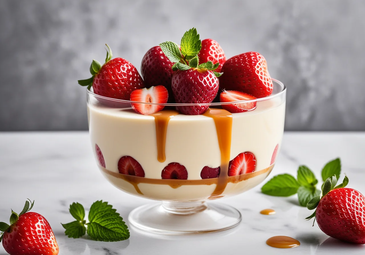 Vanilla Parfait with Fresh Strawberries