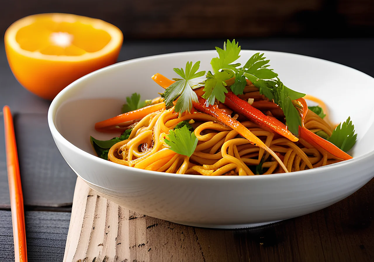 Stir‑Fried Asian Noodles with Vegetables and Coriander