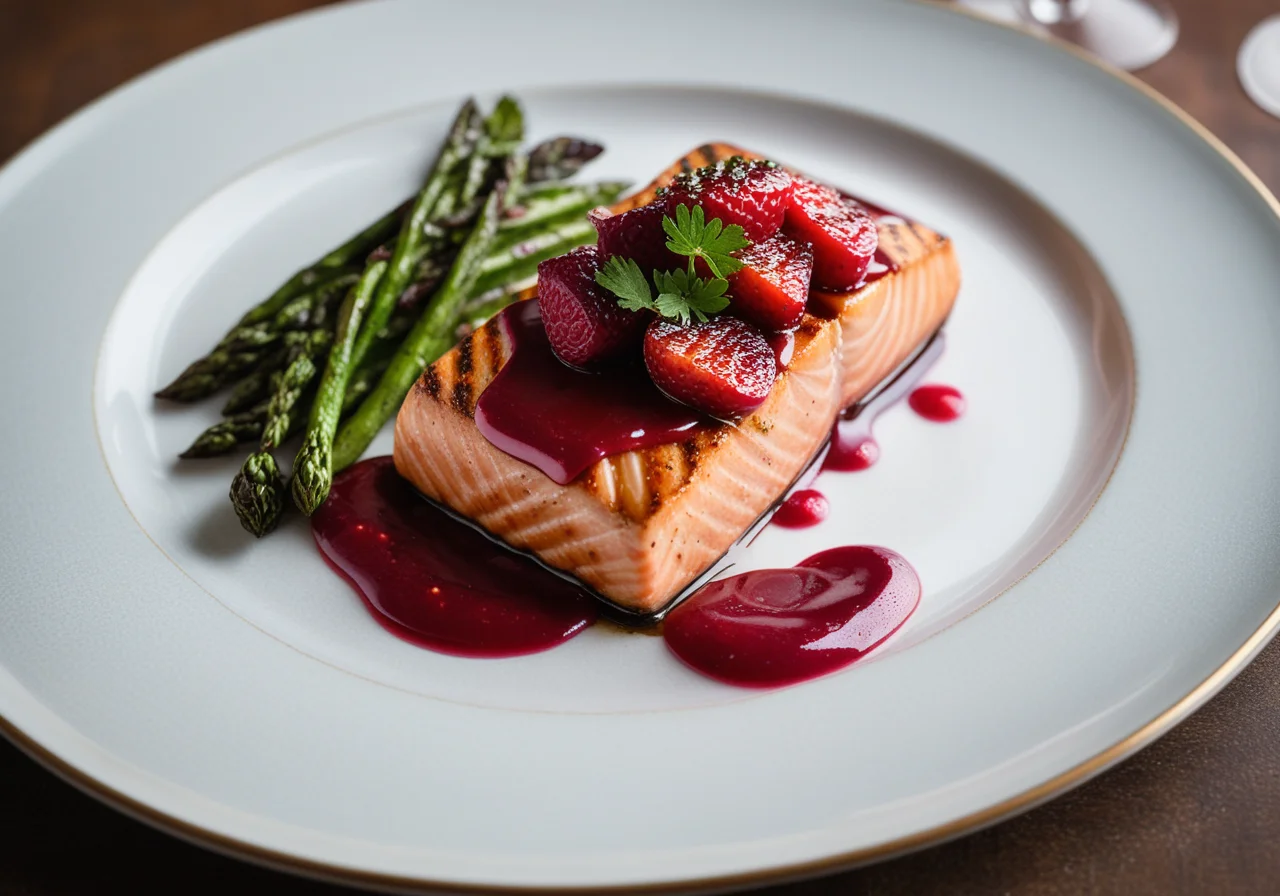 Grilled Salmon with Fruity Sauce