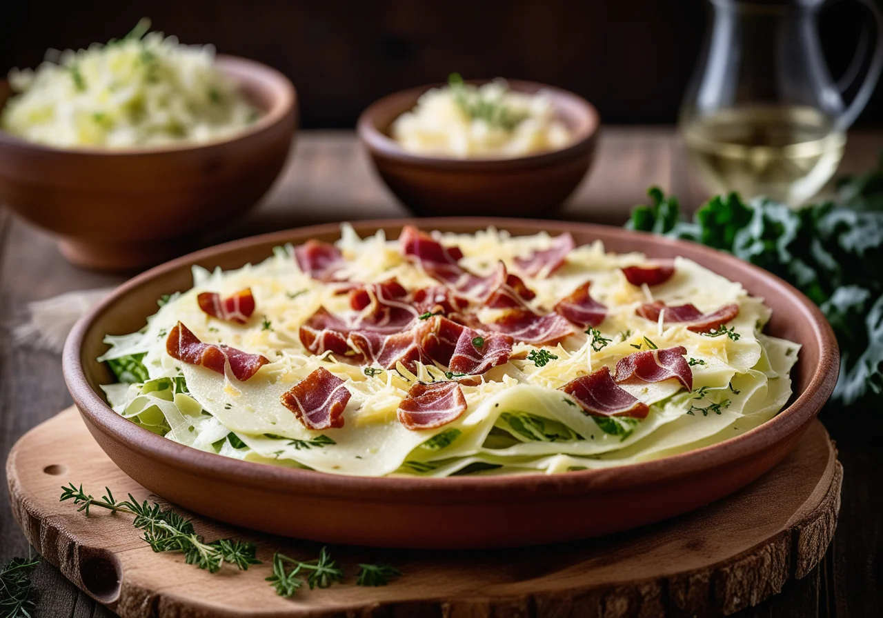 Pancetta-Flammkuchen with Sauerkraut