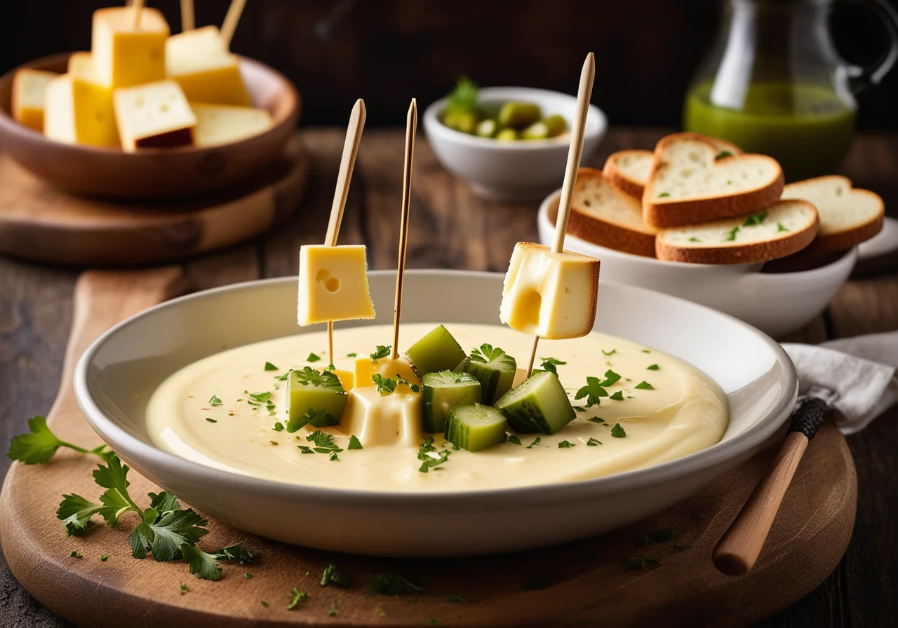 Cheese Fondue on a Skewer