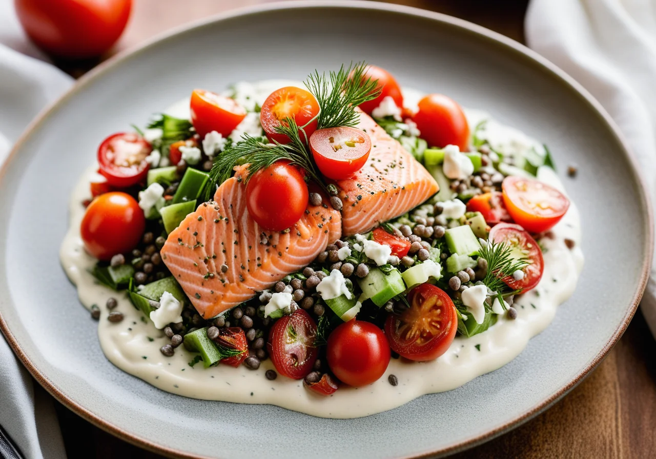 Salad with Gravad Salmon