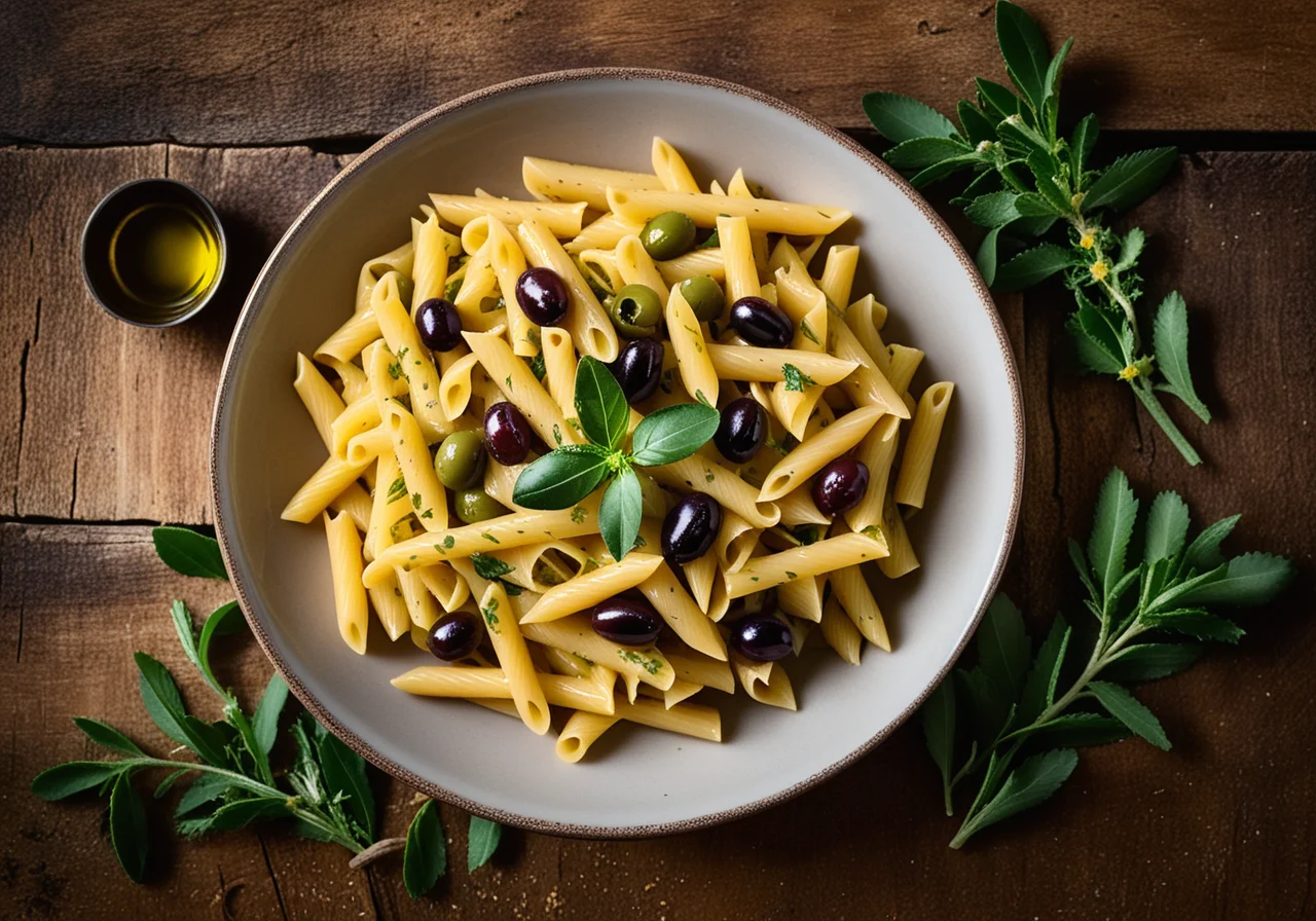 Pasta with Anchovies and Olives