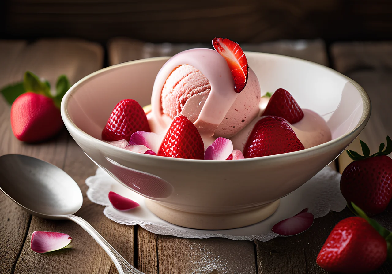 Rose Dessert with Berries