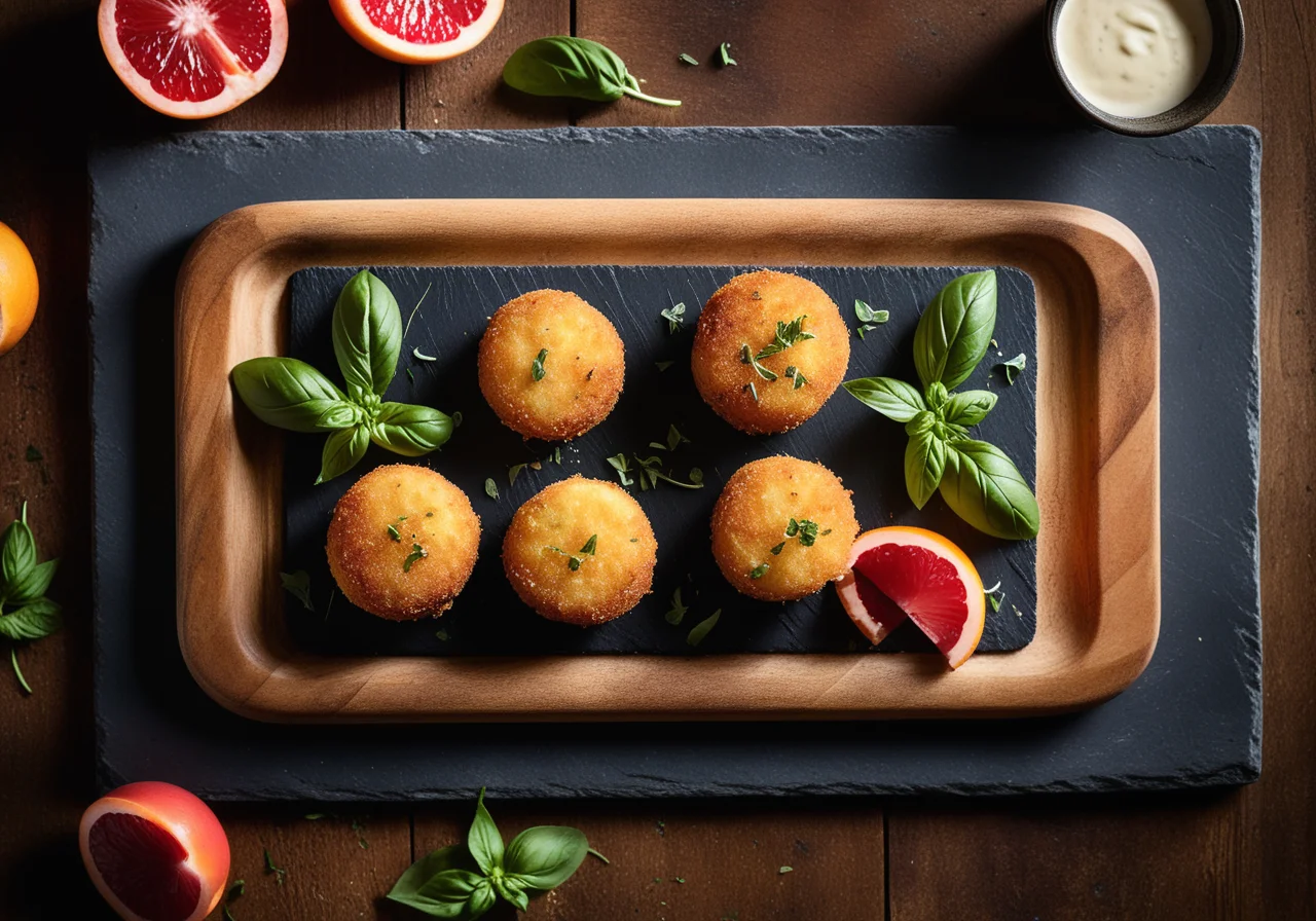 Mozzarella and Basil Croquettes