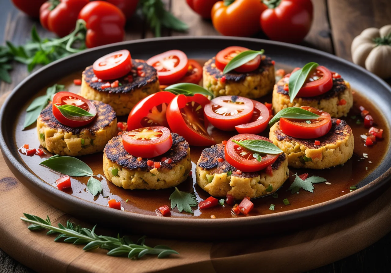 Tofu Patties with Tomato‑Pepper Salsa