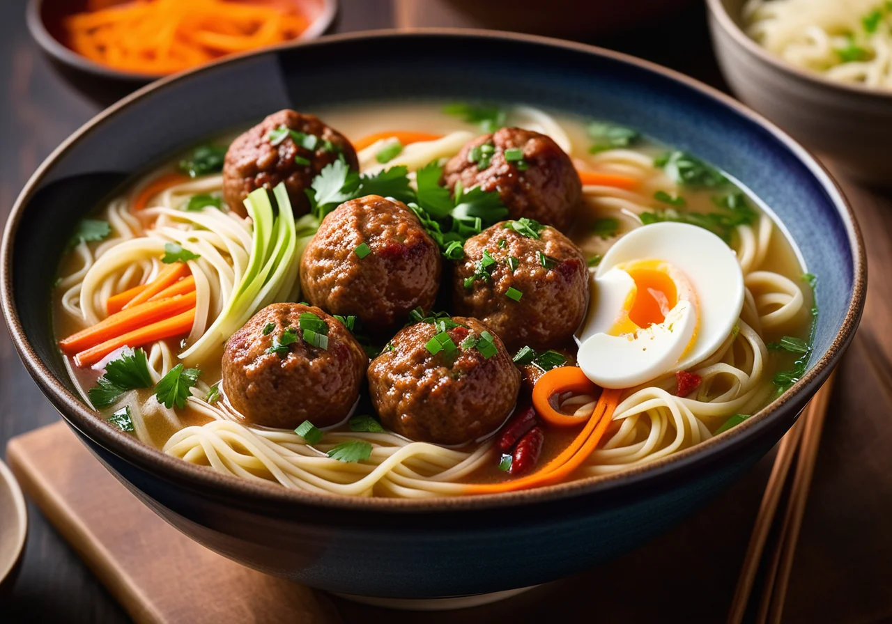 Noodle Soup with Meatballs