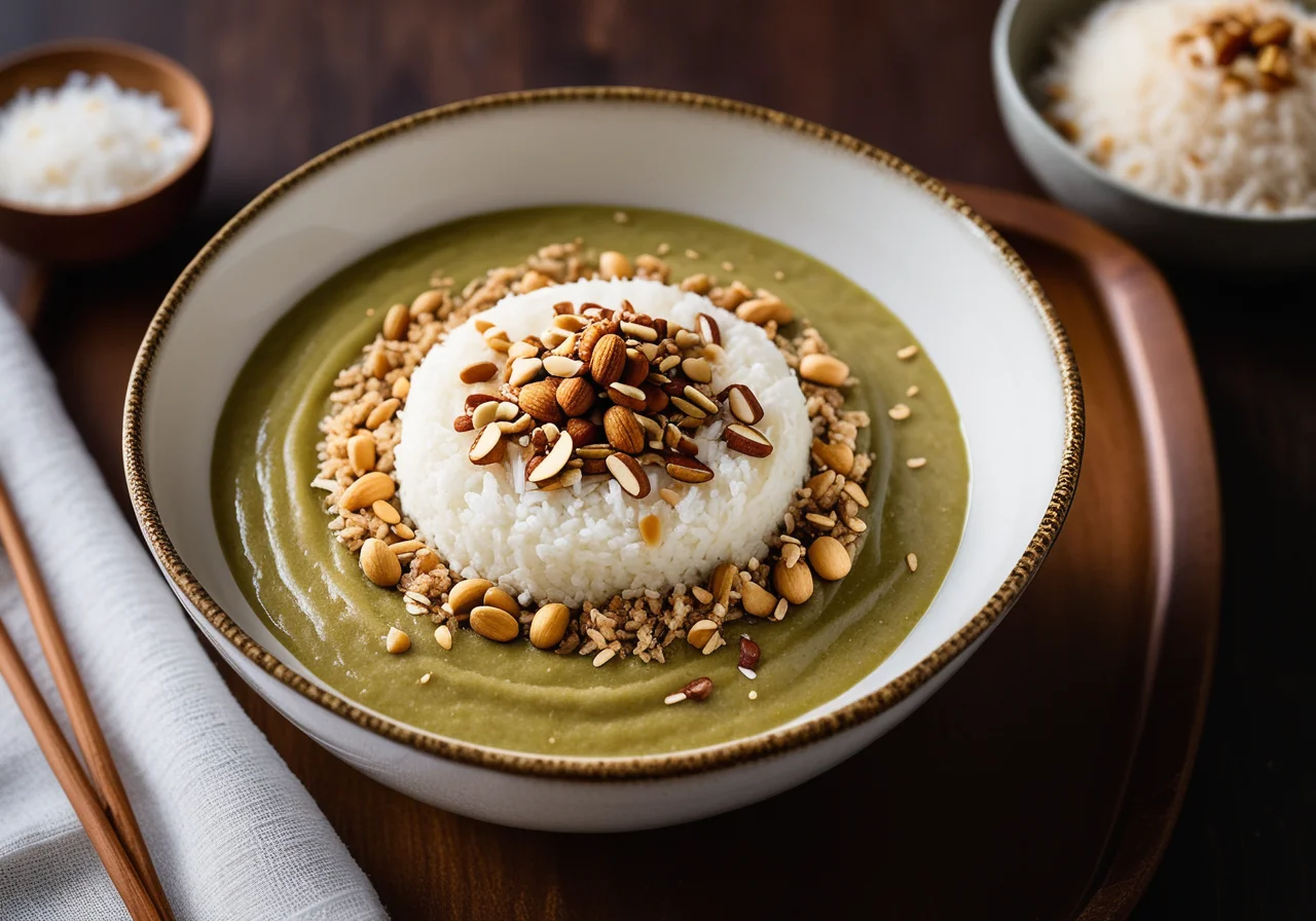Sticky Coconut Rice with Mung Bean Puree