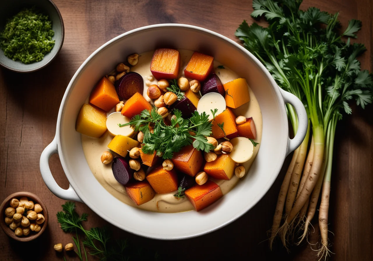 Vegetable Casserole with Hazelnuts