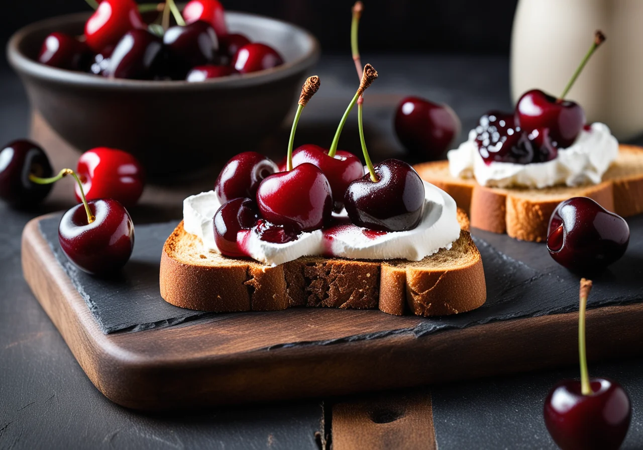 Cinnamon Toast with Cherries