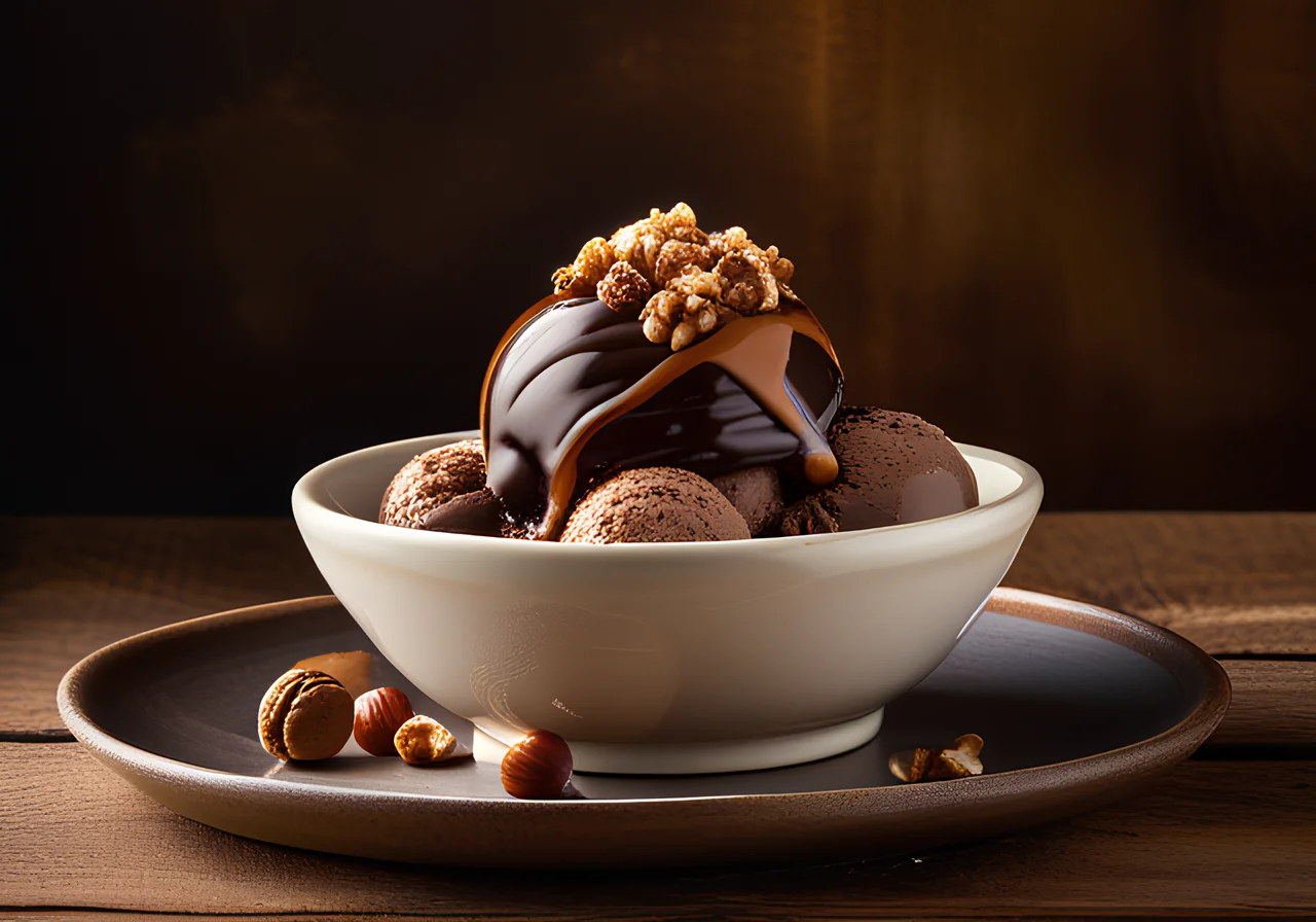 Chocolate Ice Cream with Caramel