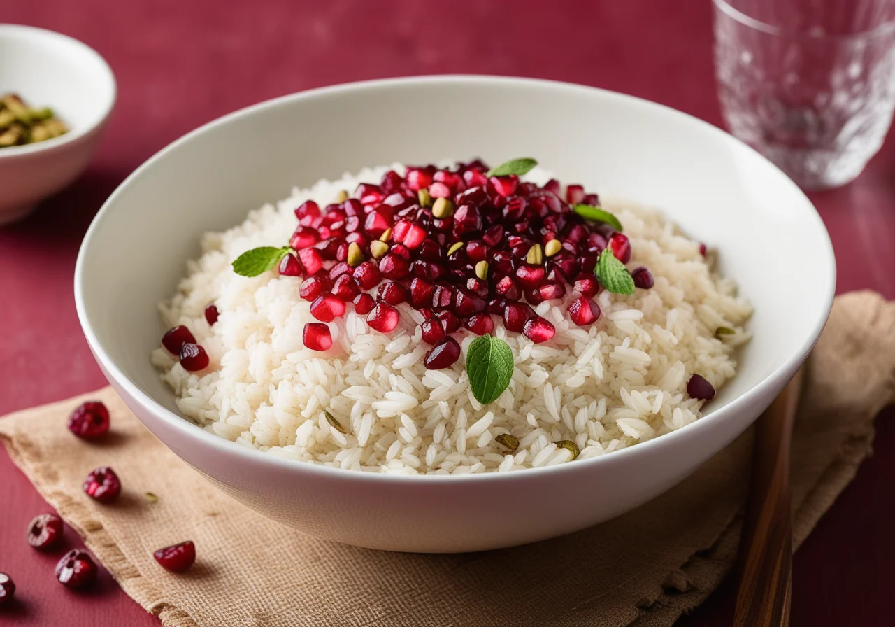 Coconut Rice with Pomegranate