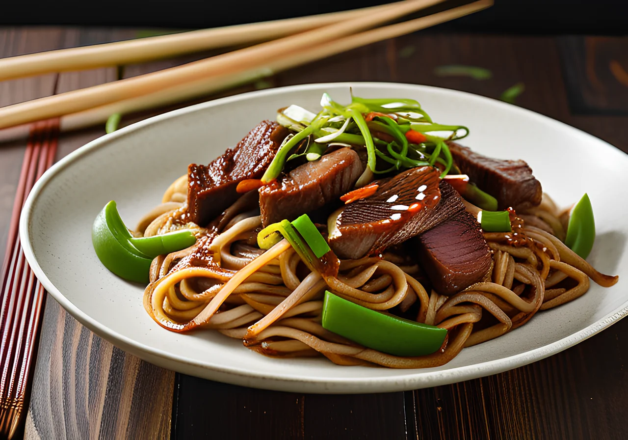 Stir-Fried Asian Noodles with Beef Strips