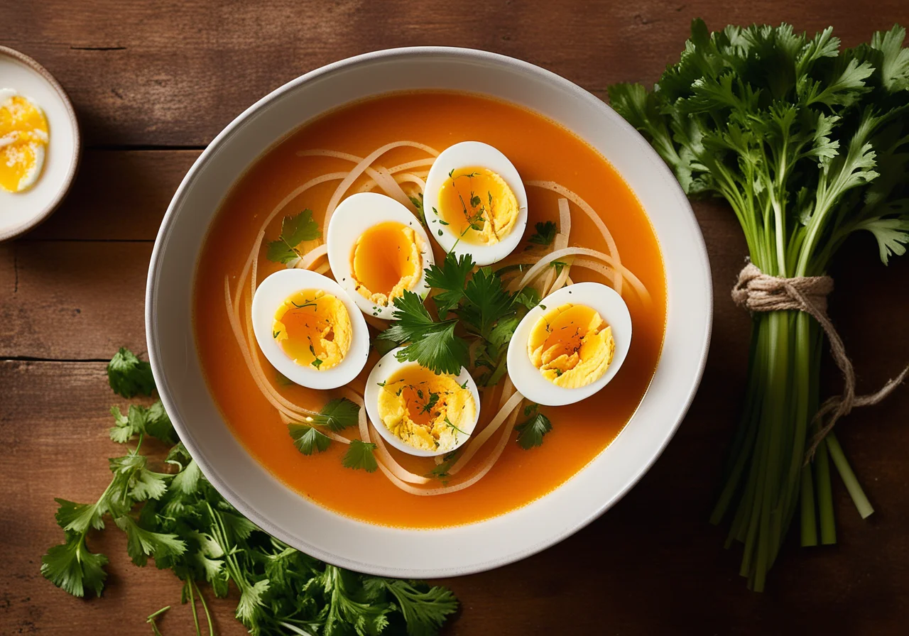 Sour Rye Soup with Carrots and Eggs (Zurek)