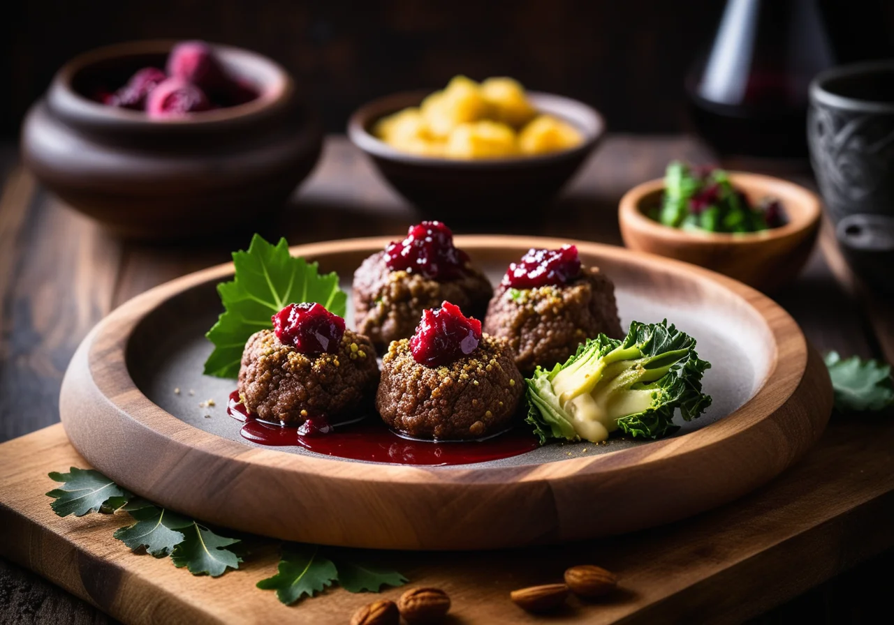 Venison Tenderloin with Dried Fruit Nut Crust and Fig Dumplings