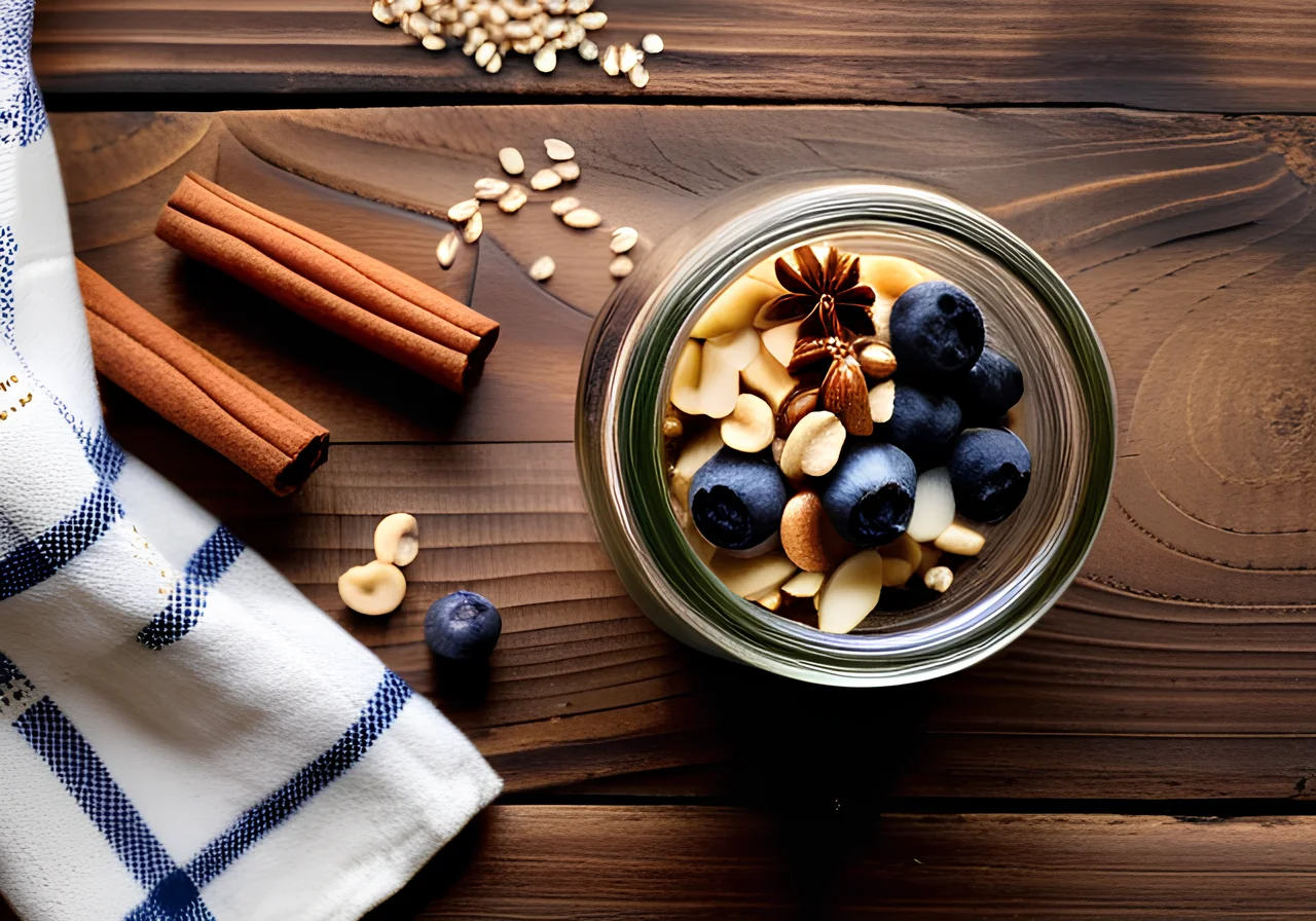 Buckwheat Groats with Apple, Blueberries and Cashews