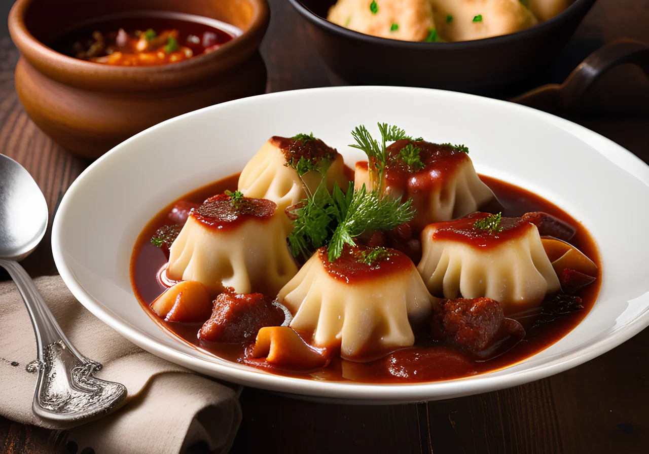 Goulash Soup with Small Dumplings