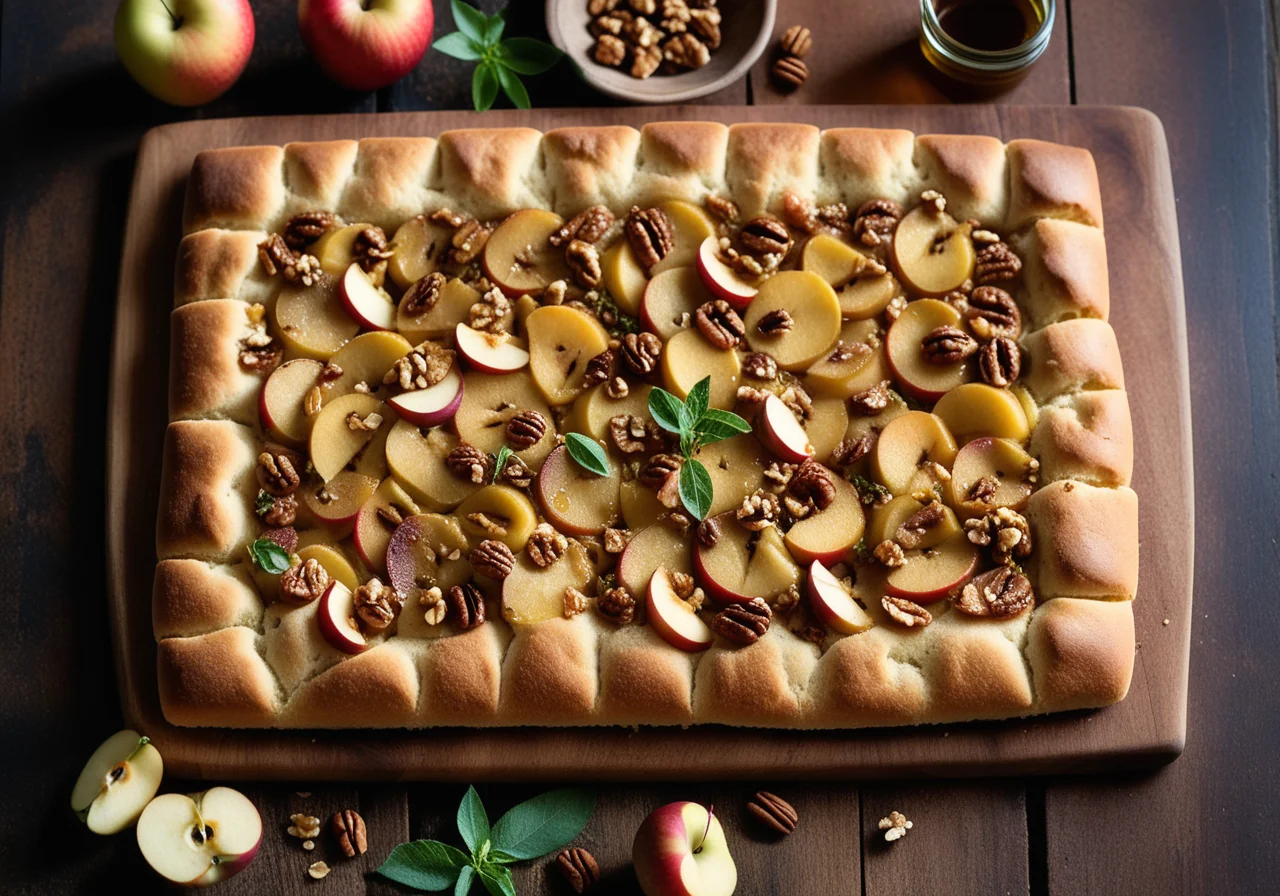 Kleine Focacce mit Apfel und Nüssen