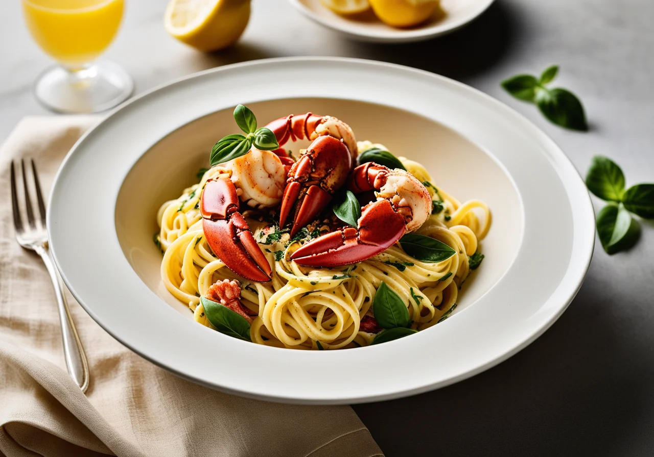 Lemon Pasta with Lobster