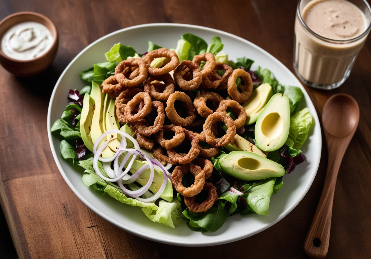 Salad and Avocado with Gyros Meat