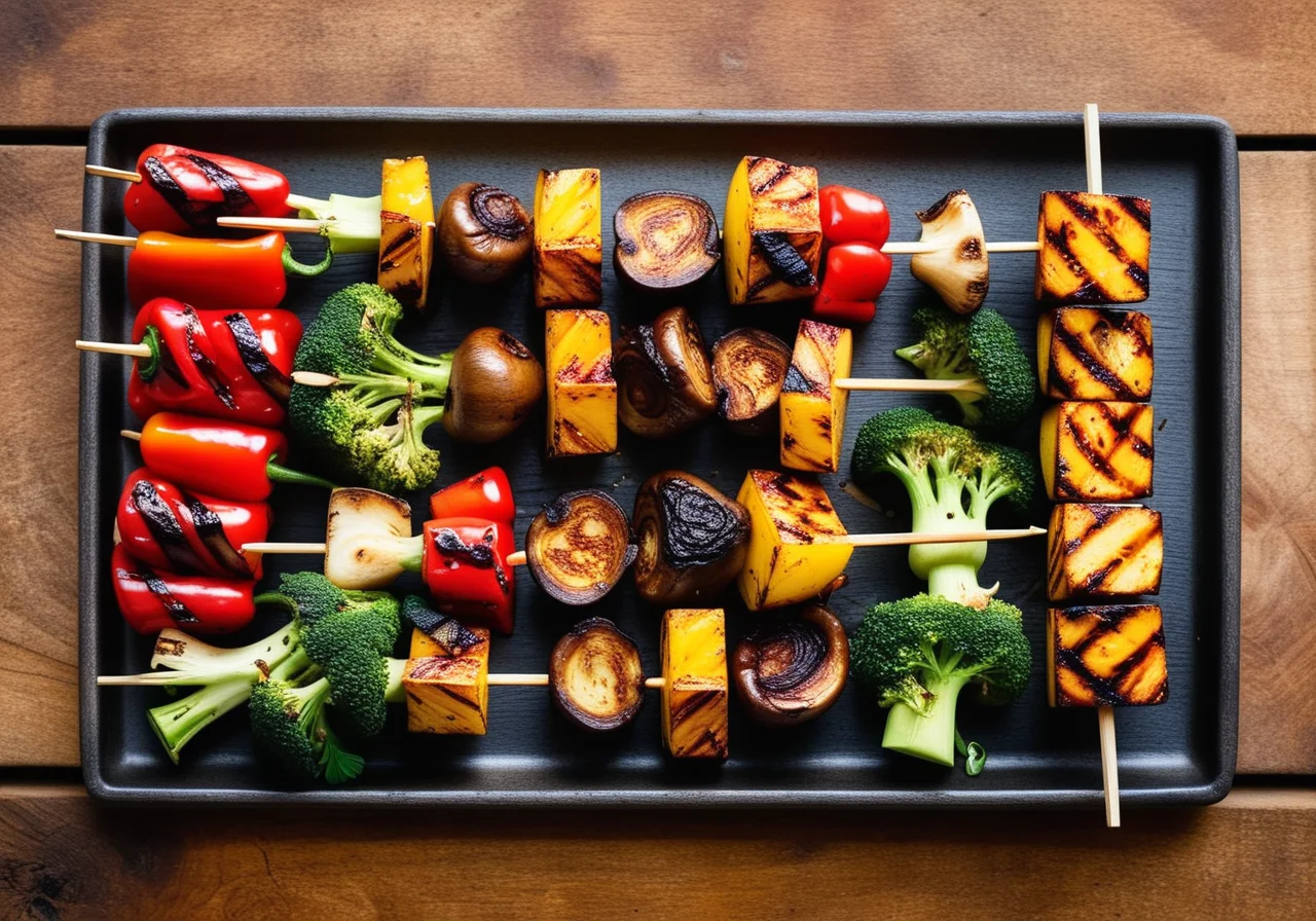 Grilled Vegetable and Fruit Skewers