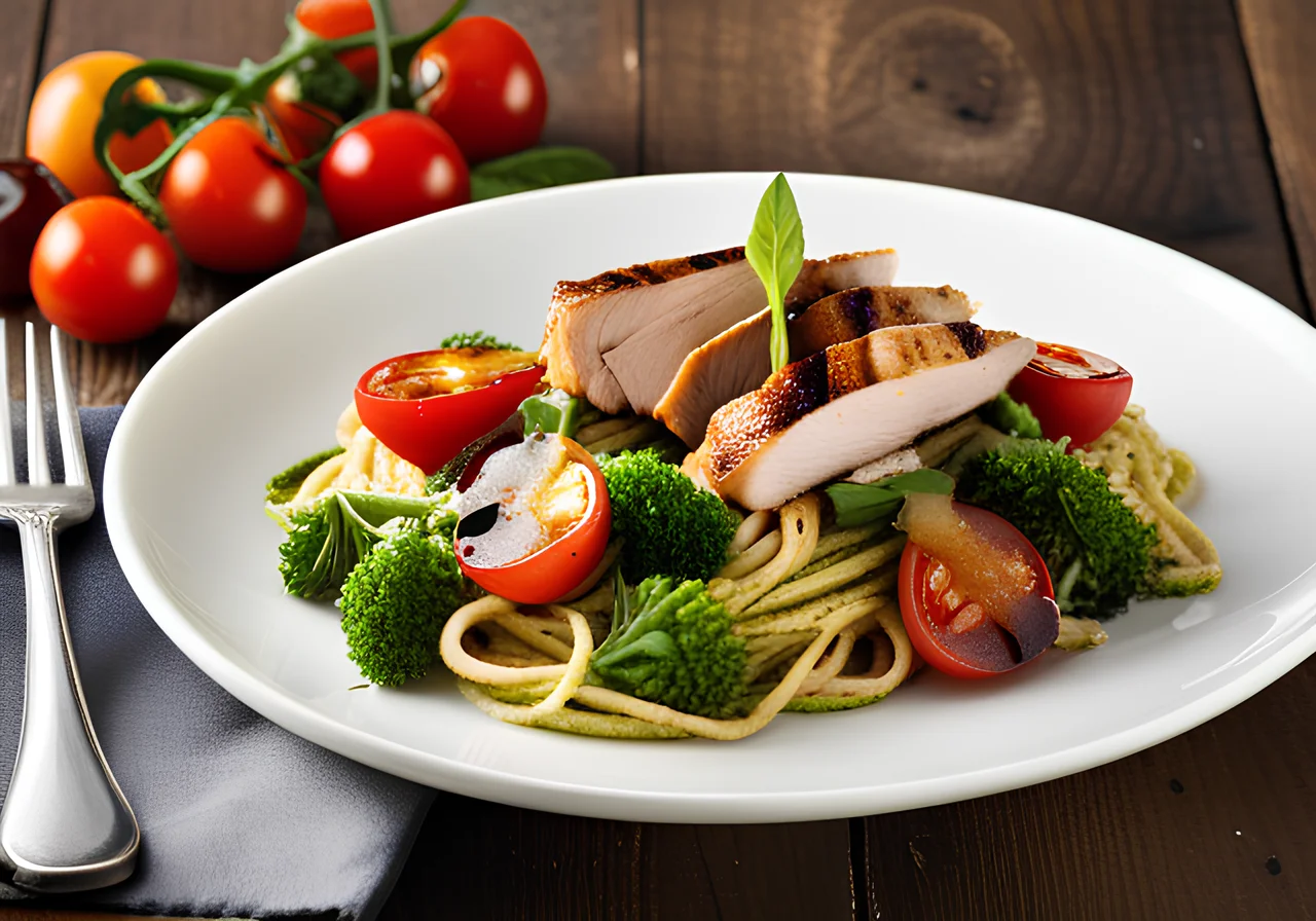 Pasta with Chicken and Broccoli Pesto