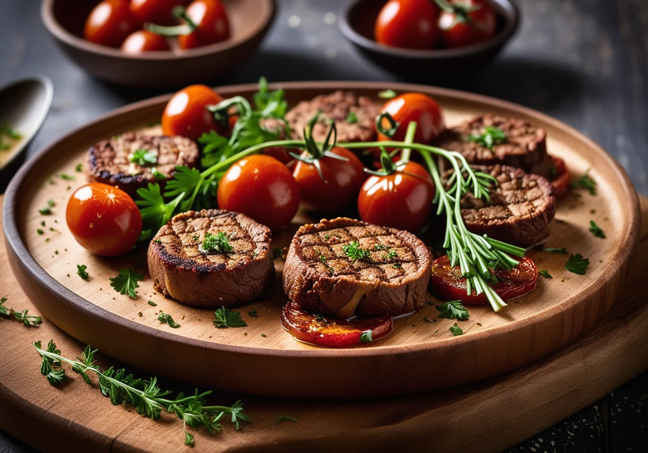 Veal Fillet with Herb Crust and Vegetables