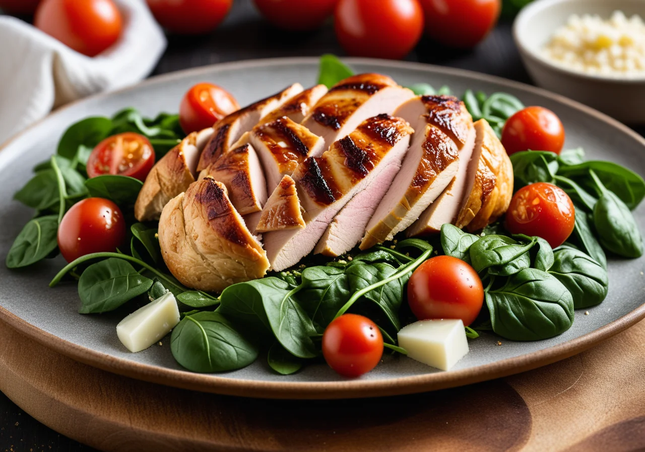 Corn Chicken with Wheat Salad