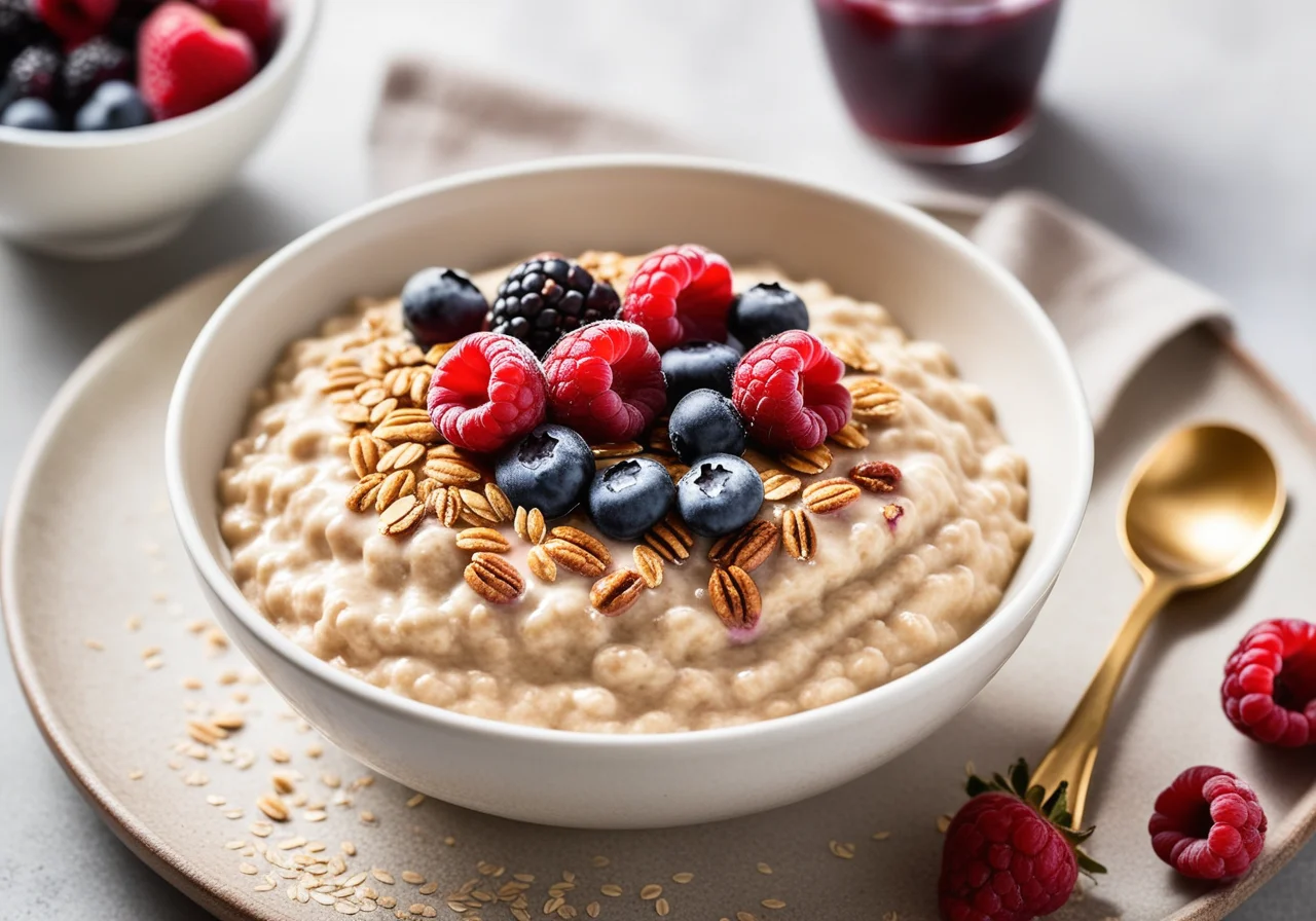 Oatmeal with Kefir and Berries