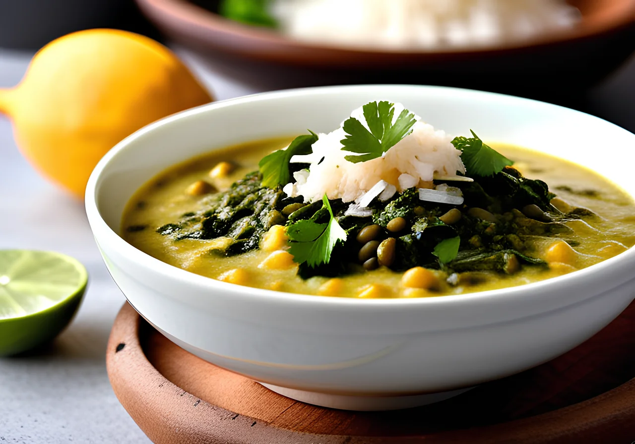 Spinach Lentil Dal with Basmati Rice