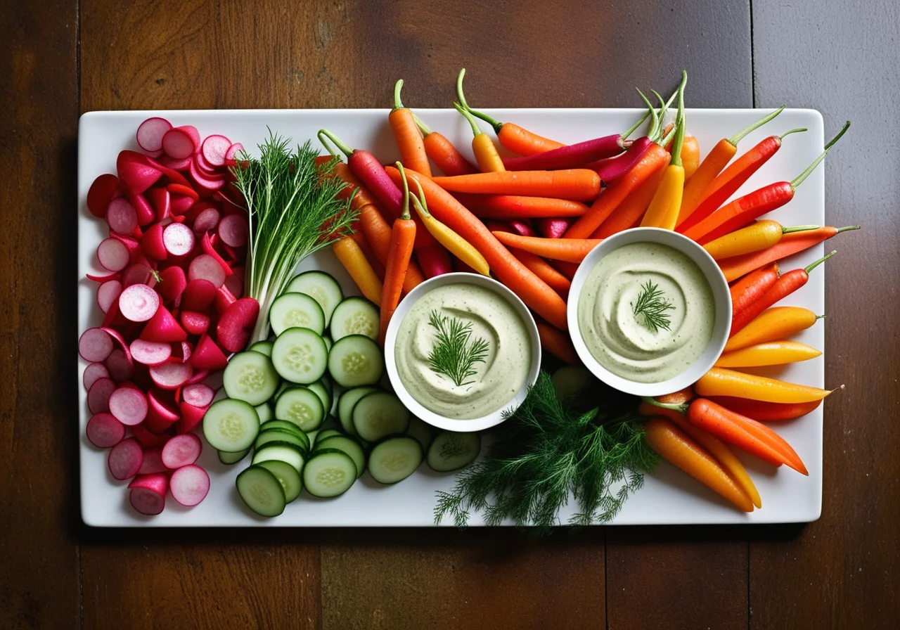 Colorful Veggies with Dip